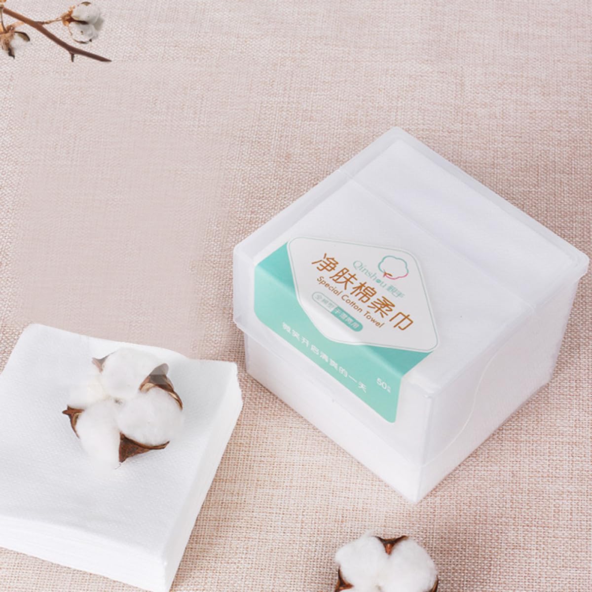 FRCOLOR 2juegos Toalla Facial Reutilizable De Algodón Absorbente Para Limpieza Facial y Remoción De Maquillaje Portátil y