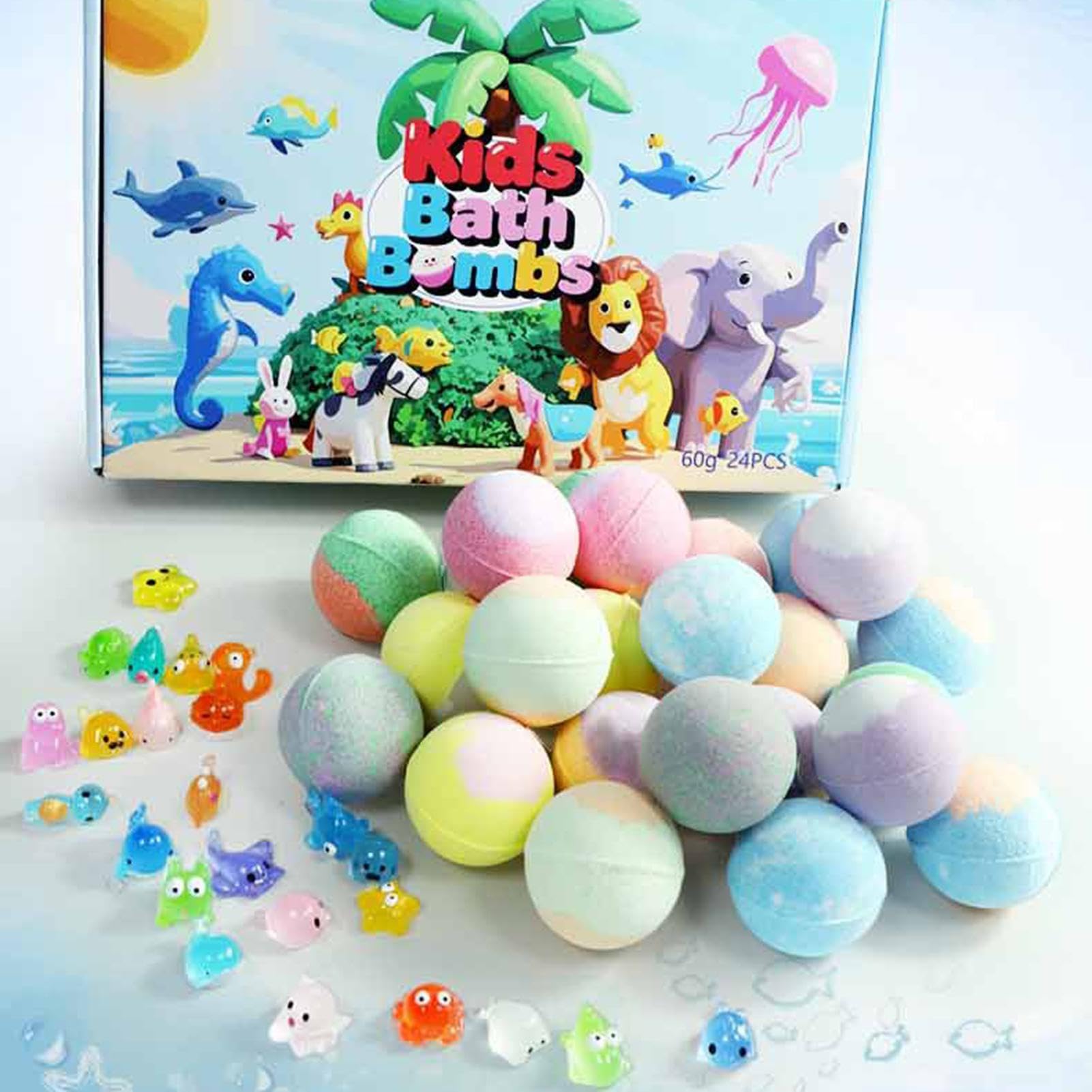 da naturali, set per la cura personale con bolle, bomba da da 24 pezzi con formula delicata, detergente frizzante per il corpo, set da per bambini con stile divertente, accesso