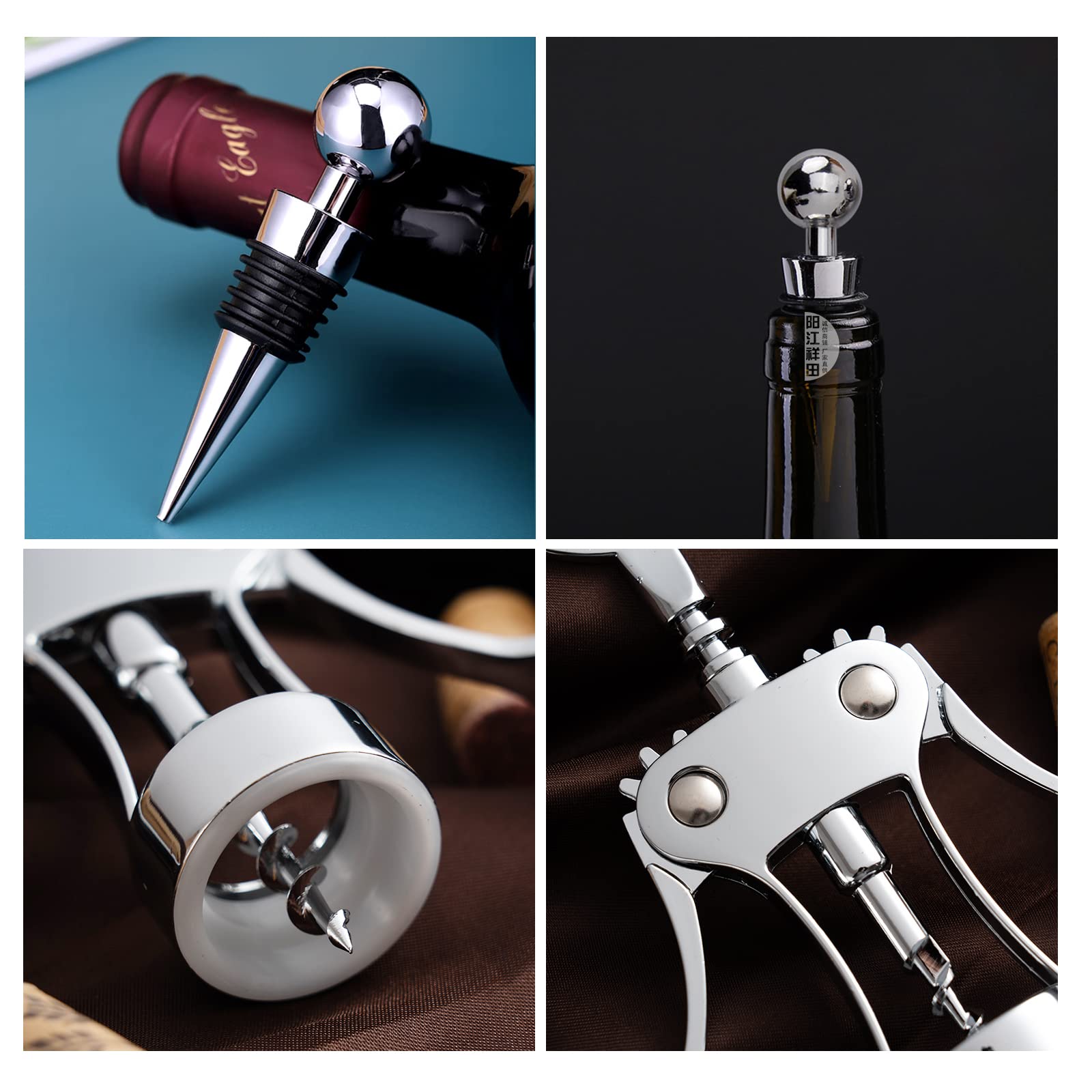 Abrebotellas con tapón de vino, sacacorchos multifuncional para todos los tapones de corcho y botellas de cerveza, adecuado para amantes del vino