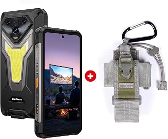 Ulefone Armor 34 Pro & Molle Holster 5G Rugged Smartphone with 150 Lumens Projector, 32GB+512GB ROM/2TB, 25500mAh 66W, 6.95" 120Hz, 64MP+50MP+50MP 32MP, 1100LM LED Light/Dual 5G/Widevine L1