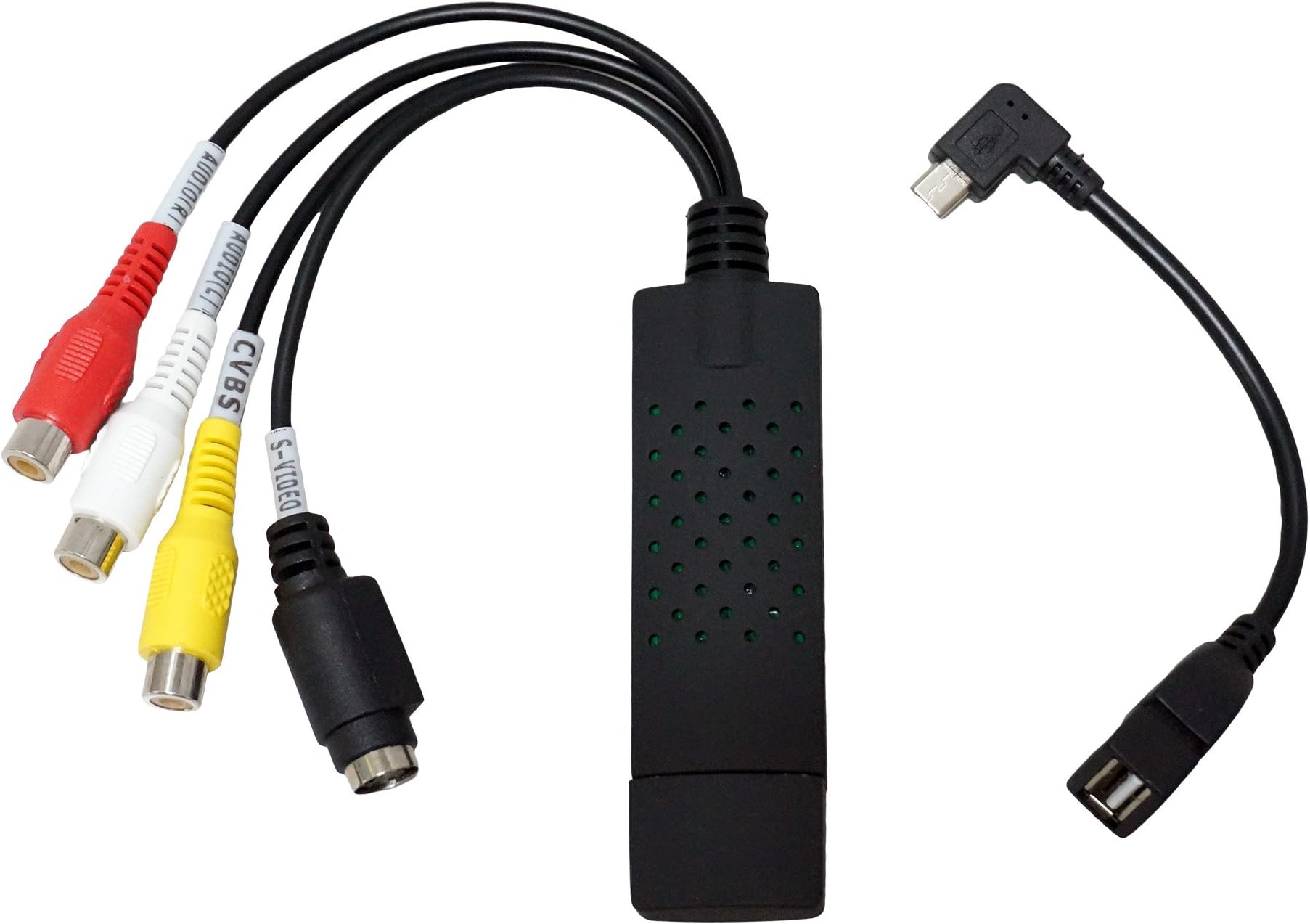 Raytis Video Adapter (UTV007 chipset) + 90 Degree Right Angle Micro USB OTG Cable - Accessory Enforcer DX1 Dash Cam