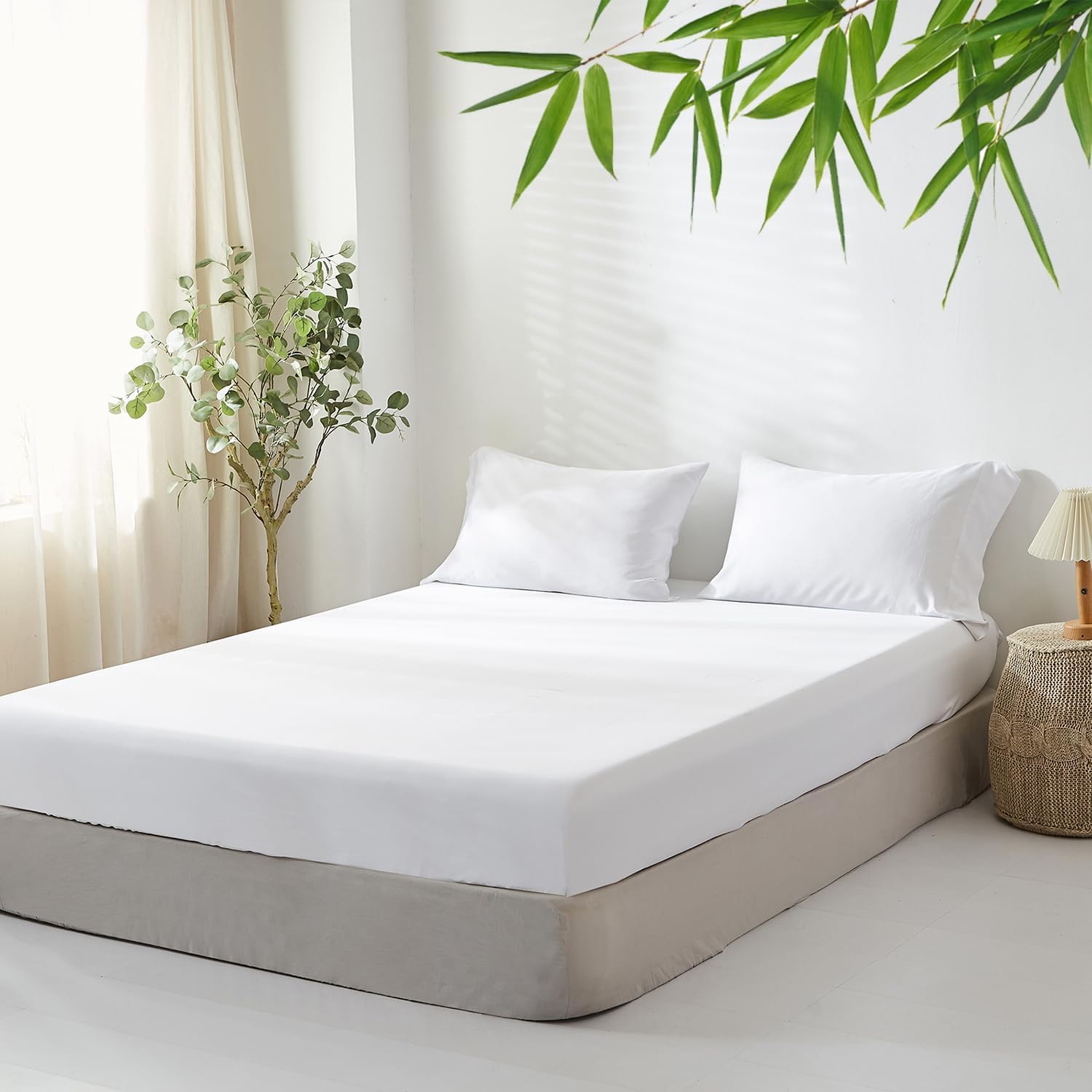 Drap-housse viscose de bambou King Size anti-transpiration pour grand matelas