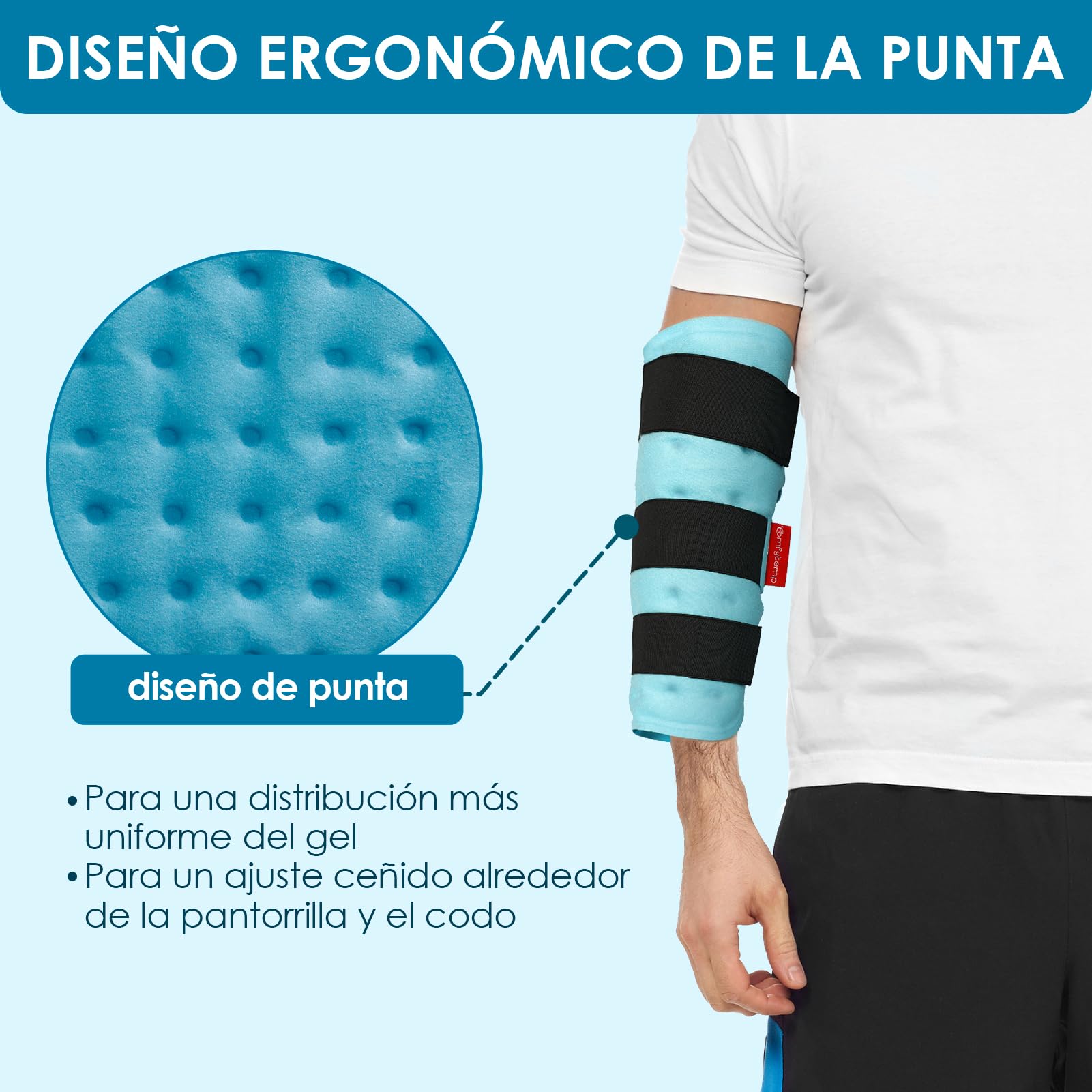 Comfytemp 2 Unidades Bolsas de Hielo para Pantorrillas Reutilizables, Terapia de Frío Caliente para Codo, Rodillas, Piernas, Brazos, Hombros, Cuello para Aliviar el Dolor, Tendinitis 30 x 30cm