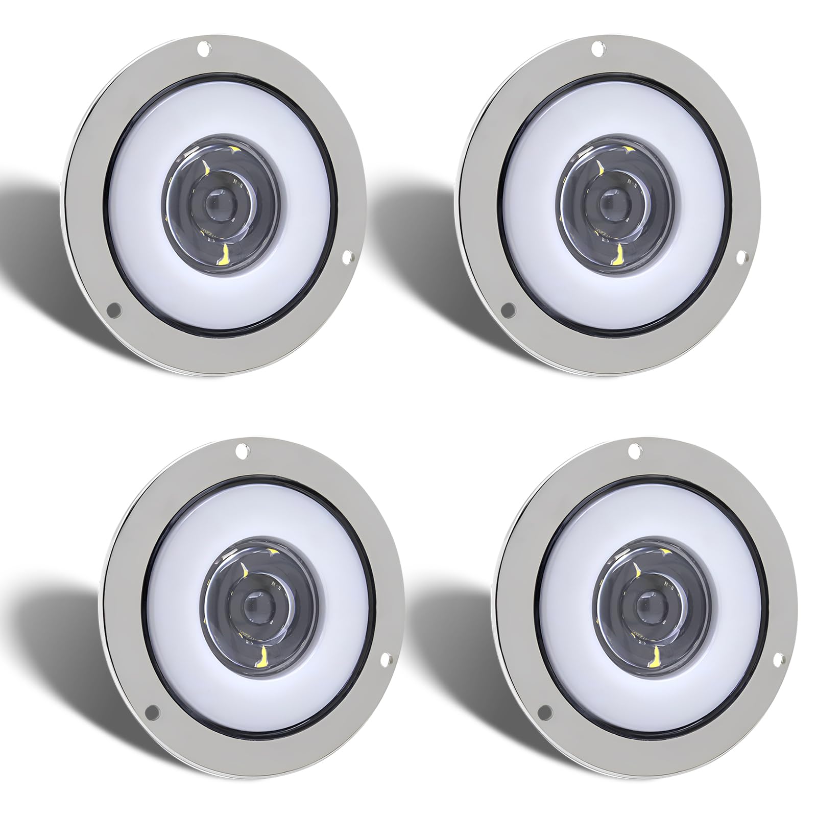 Red & White Oval 6" Universal 2-Pc LED Trailer Tail Lights (Red Runnin - View #5