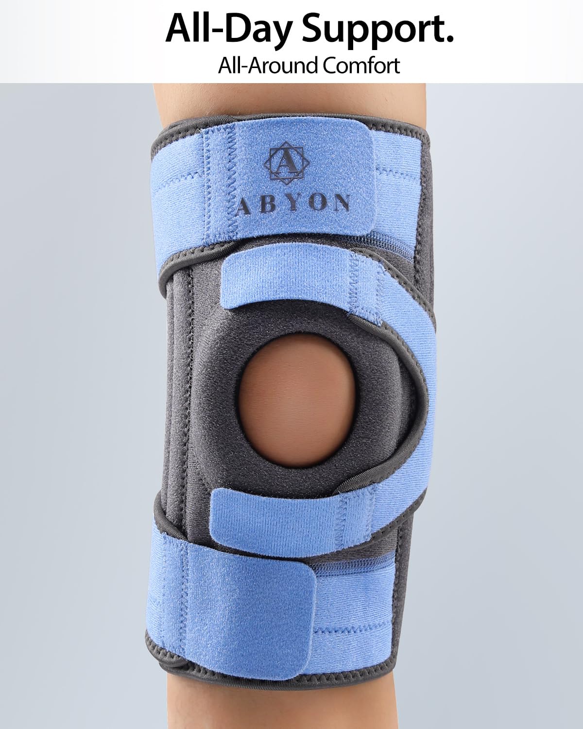 ABYON Knee Brace for Women & Men Meniscus Tear, ACL, Arthritis, Knee Support with Triple Side Stabilizers and Adjustable 360° Wraparound Strap for Maximum Knee Pain Support and Fast Recovery - Image 2