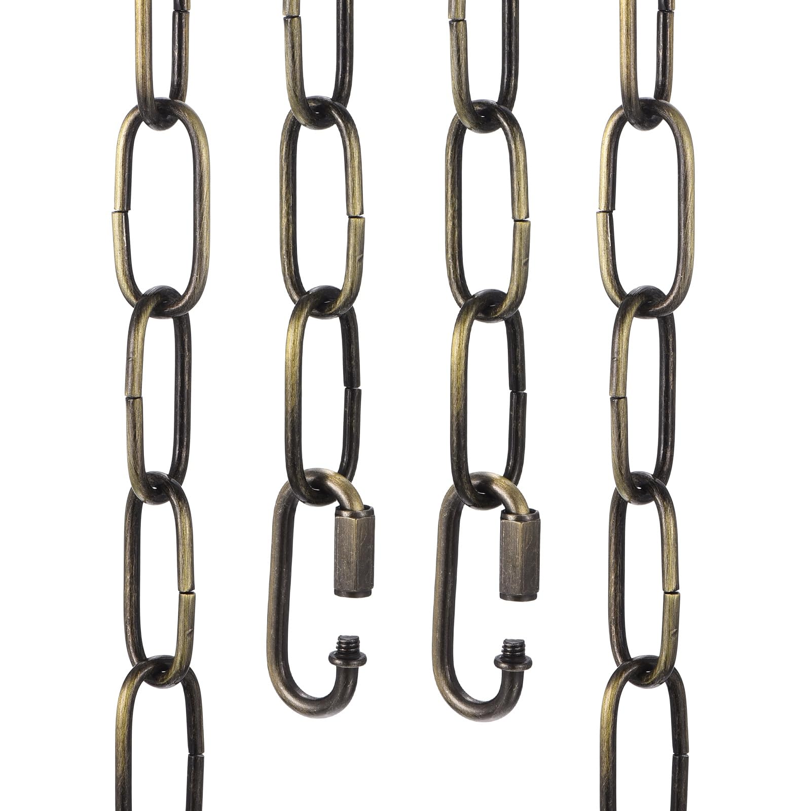 sourcing map 2ft Lighting Hanging Chain, 3mm/0.12" Looping Metal Pendant Chandelier Chain Extension with 2 Quick Link Lock for Hanging Plant Pendant Chandelier Light Fixture, Bronze
