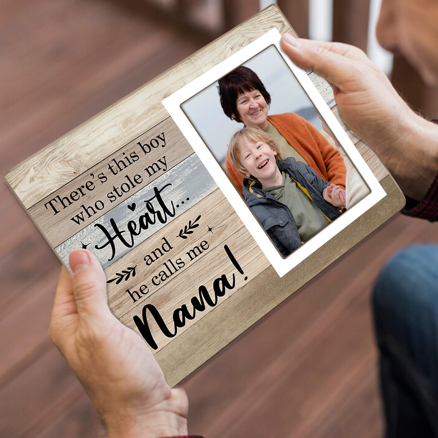 Nana Gifts Picture Frame, Pregnancy Announcement Gifts, Birthday Christmas Gift for Grandma from Grandson, There's This Boy Who Stole My Heart (Nana, 4 x 6 Photo) - Image 4