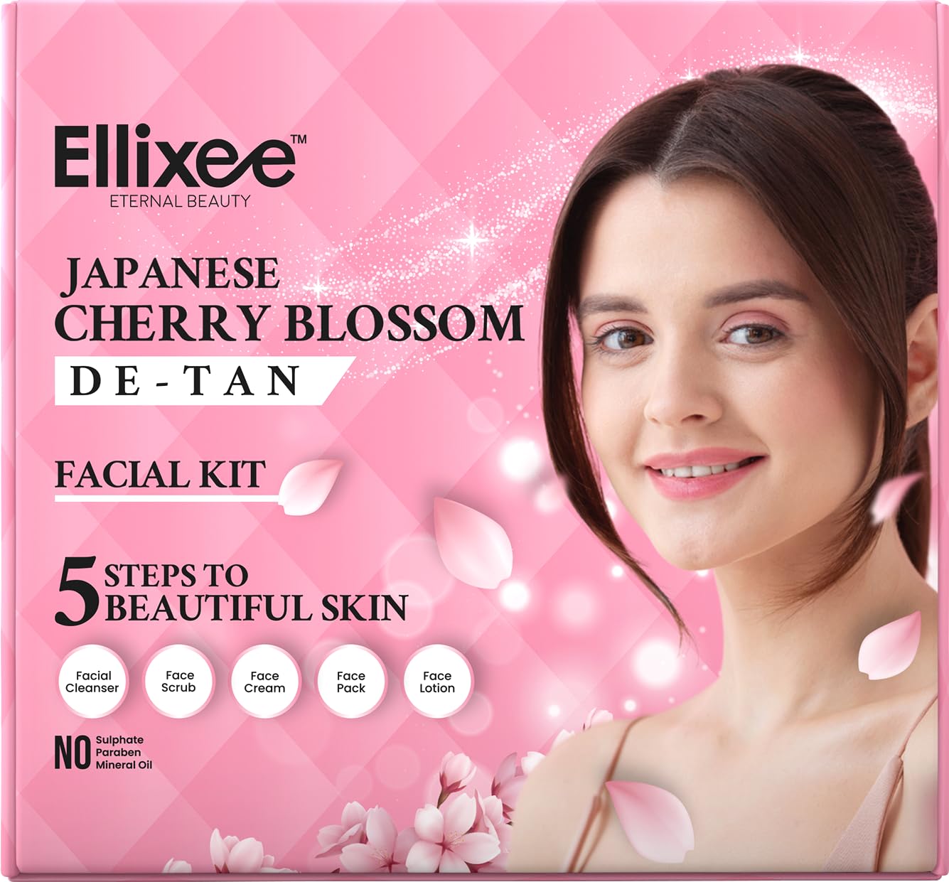 Ellixee Japanese Cherry Blosom De-Tan Facial Kit - 250ml