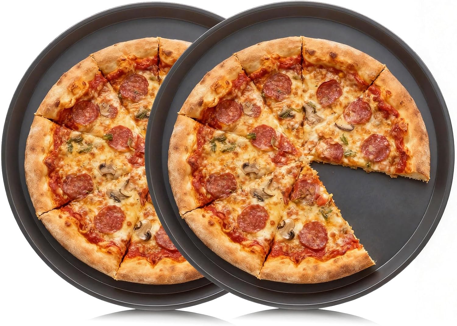 Pizza Pan with Holes - 13 Inch Carbon Steel Baking Tray with Non-Stick Coating, Commercial Grade Heavy Duty Round Pizza Pan for Oven, Perfect for Home & Restaurant Use (1 Pack)