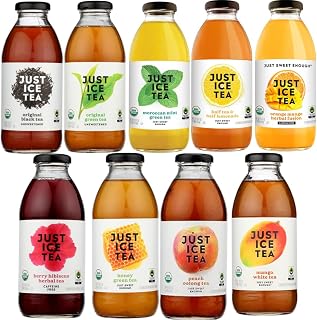 Just Ice Tea Variety Pack 9: Assorted Ready-to-Drink Iced Teas with Real Brewed Tea & Fruit Flavors for Parties, Work & On-the-Go