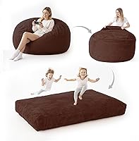 Vista 4 de Puf para adultos, 3 pies, puf con relleno, de espuma viscoelástica, puf de felpa, mueble para sala moderna, adecuado para dormitorio, balcón