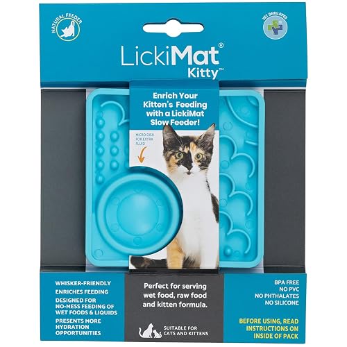 LickiMat Comedero lento combinado de gatitos con micro plato para mayor hidratación para gatitos y gatos…