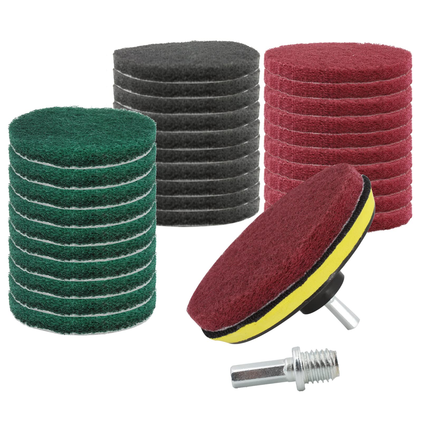 33 piezas de 5 pulgadas de taladro cepillo eléctrico para limpiar las almohadillas de limpieza con gancho y bucle soporte de almohadilla para limpieza de mangueras