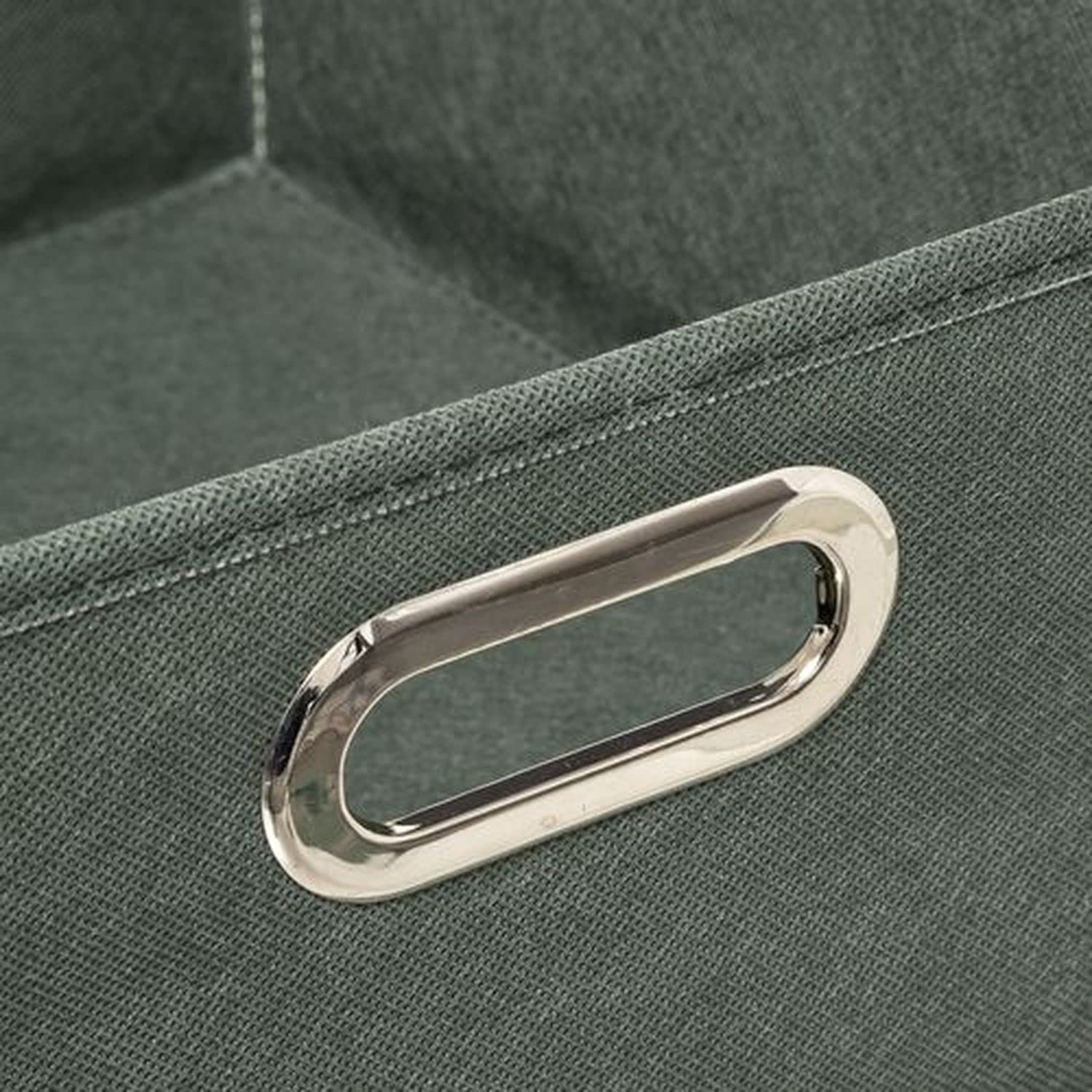 Toilinux.com Zestaw 12 pudełek do przechowywania tkanin szer.31 x h. 15 cm - Khaki zielony