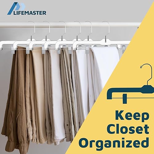 Miniatura 15 de Lifemaster Perchas de plástico transparente – 50 piezas de 14 pulgadas antideslizantes que ahorran espacio, solución de organización de clóset
