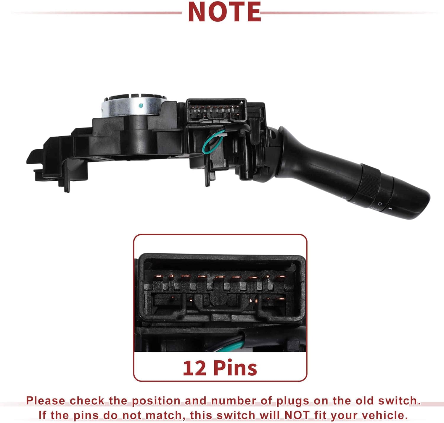 No.8414052151 Turn Signal Switch for Toyota Yaris 2007-2012 Multifunction Combination Switch Black Plastic 1 Pc