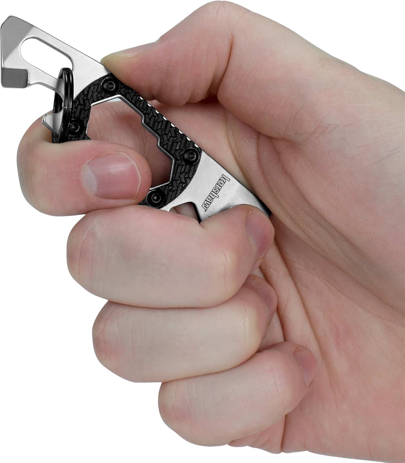 Kershaw PT-2 Multi-Function Keychain Tool, Utility Keychain with Bottle Opener, Screwdriver Tips, Pry Bar, Hex Drives, Wire Scraper, and Lanyard Attachment, for Key Ring, Pocket or Purse Carry