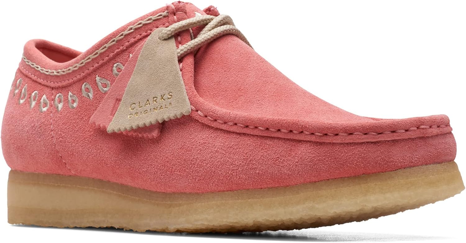 Clarks メンズ ワラビーシューズ, ピンク刺繍, 10.5 Women/10.5 Men