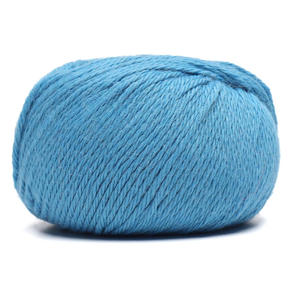 Juego de 3 madejas de lana de alpaca 100 % bebé, peso DK, fabricado en Perú, celestialmente suave y perfecto para tejer y hacer ganchillo (hilo de caramelo azul, DK)