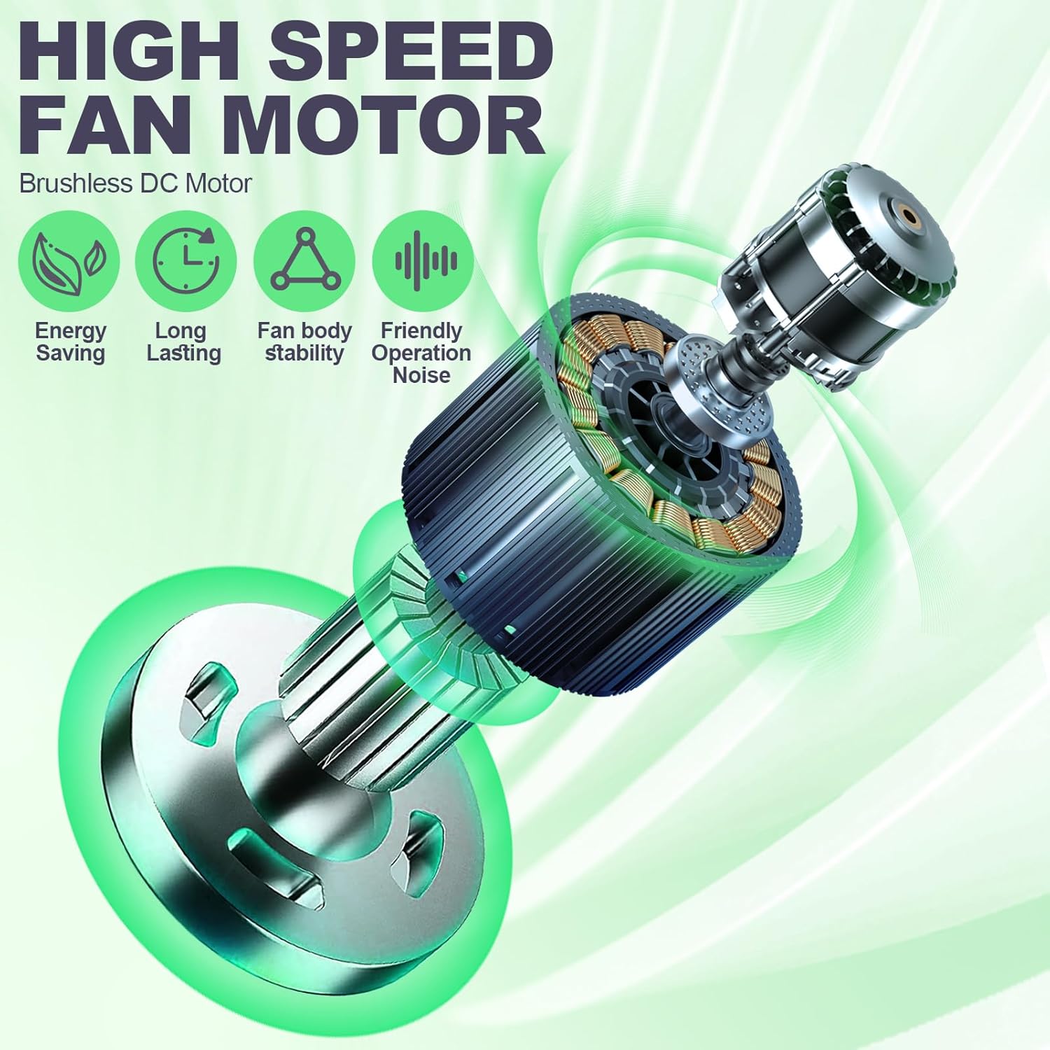 12'' Solar Powered Fan with 20W Solar Panel, Portable Battery Operated Cordless Outdoor Floor Fan for Camping, Home, Patio, Worksite - Stepless Speed, Metal Construction and Aluminum Blades - Image 4