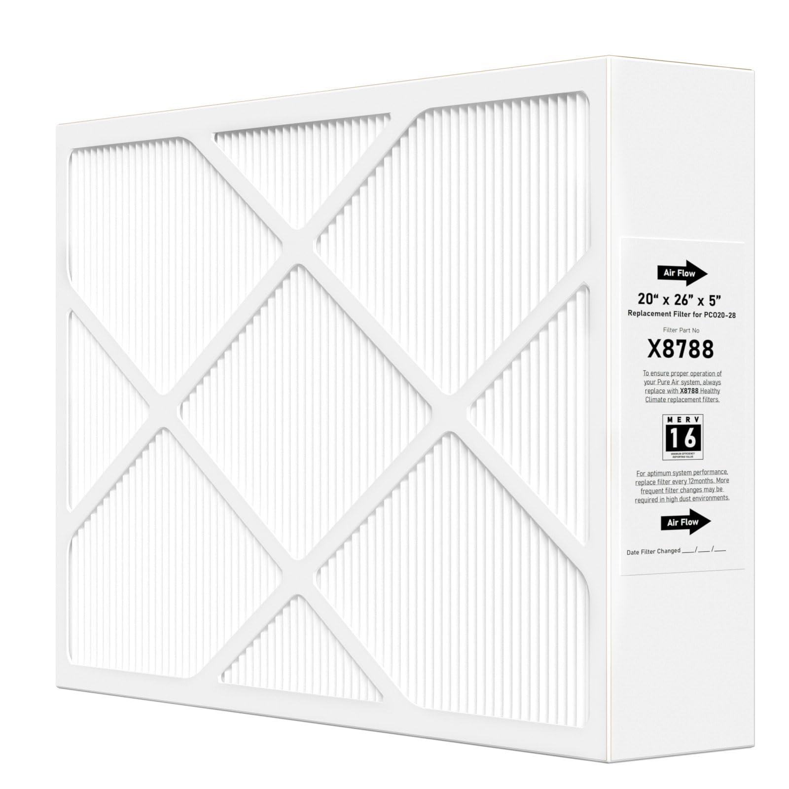 Photo 1 of X8788 MERV 16 20x26x5 Furnace Filter Replacement Compatible with Lennox X8788 and Pureair PCO20-28 Cleaner, 1 Pack