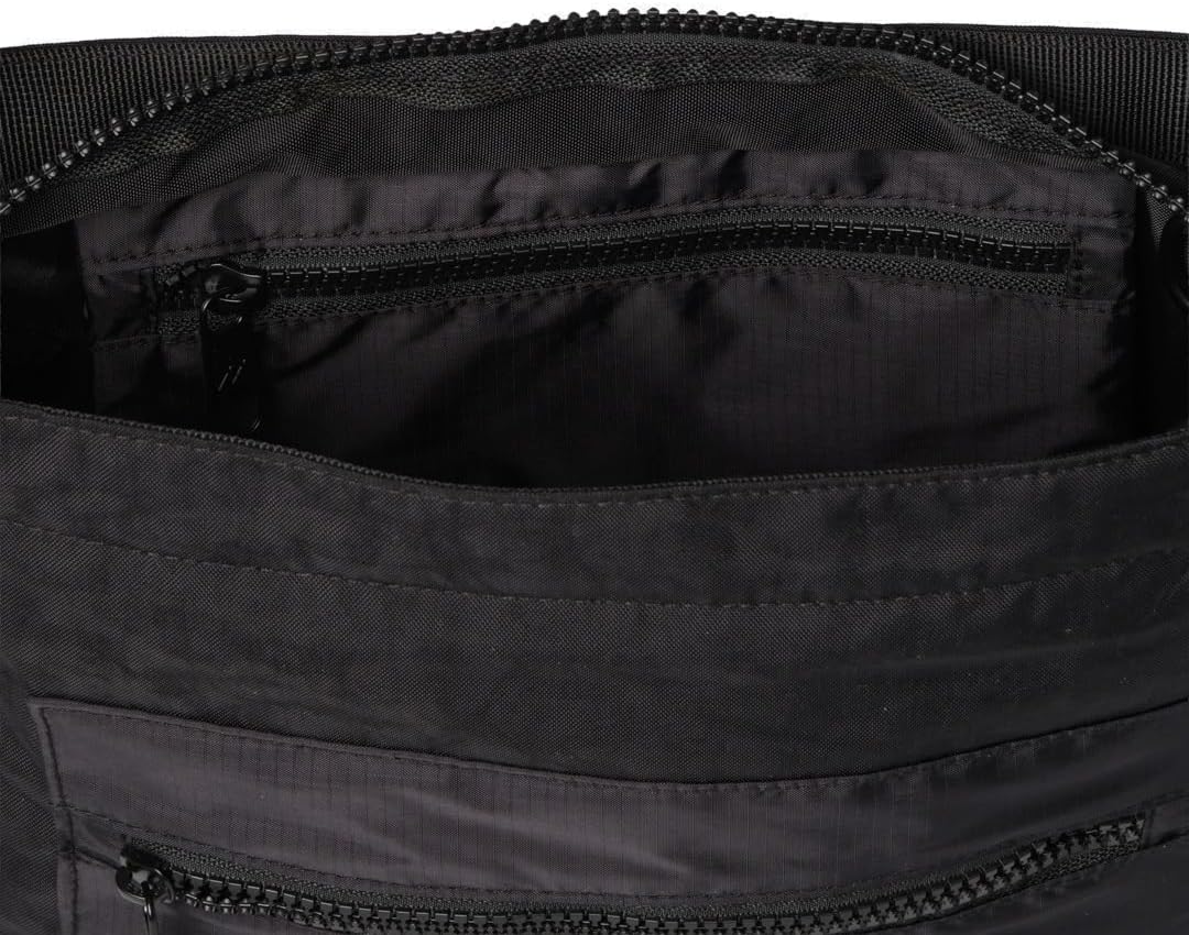 Thread Wallets Mini Utility Tote for Women - Messenger Bag Purse with Adjustable Strap & Zip Pocket for Day Trips (Black) - Image 5