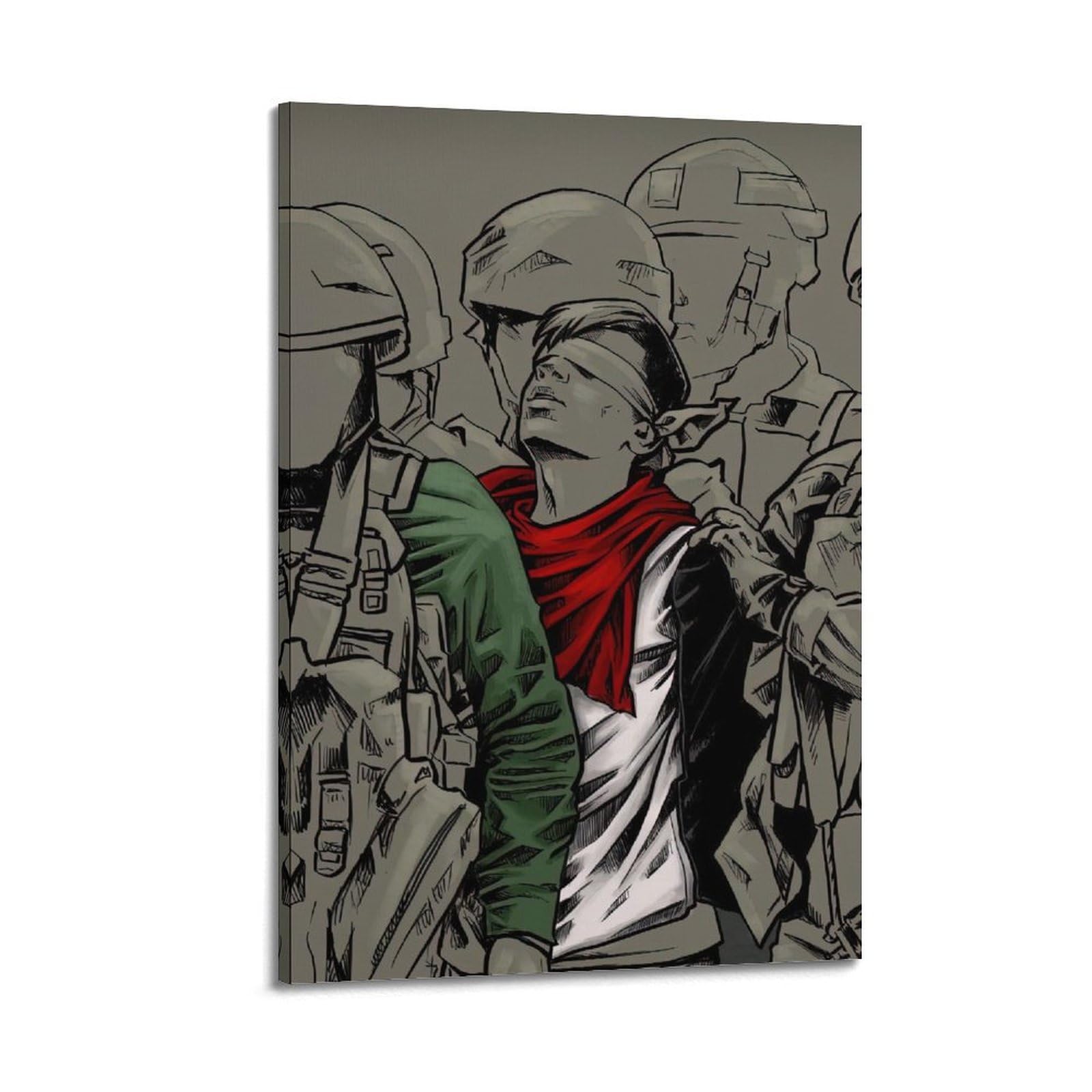XKUGA Anti War Resistance Palestine Gaza Poster Modern Decorative Canvas Prints - Ideal Wall Art for Family, Man Cave, Game Room, Boys & Girls Bedroom 20x30inch(50x75cm)