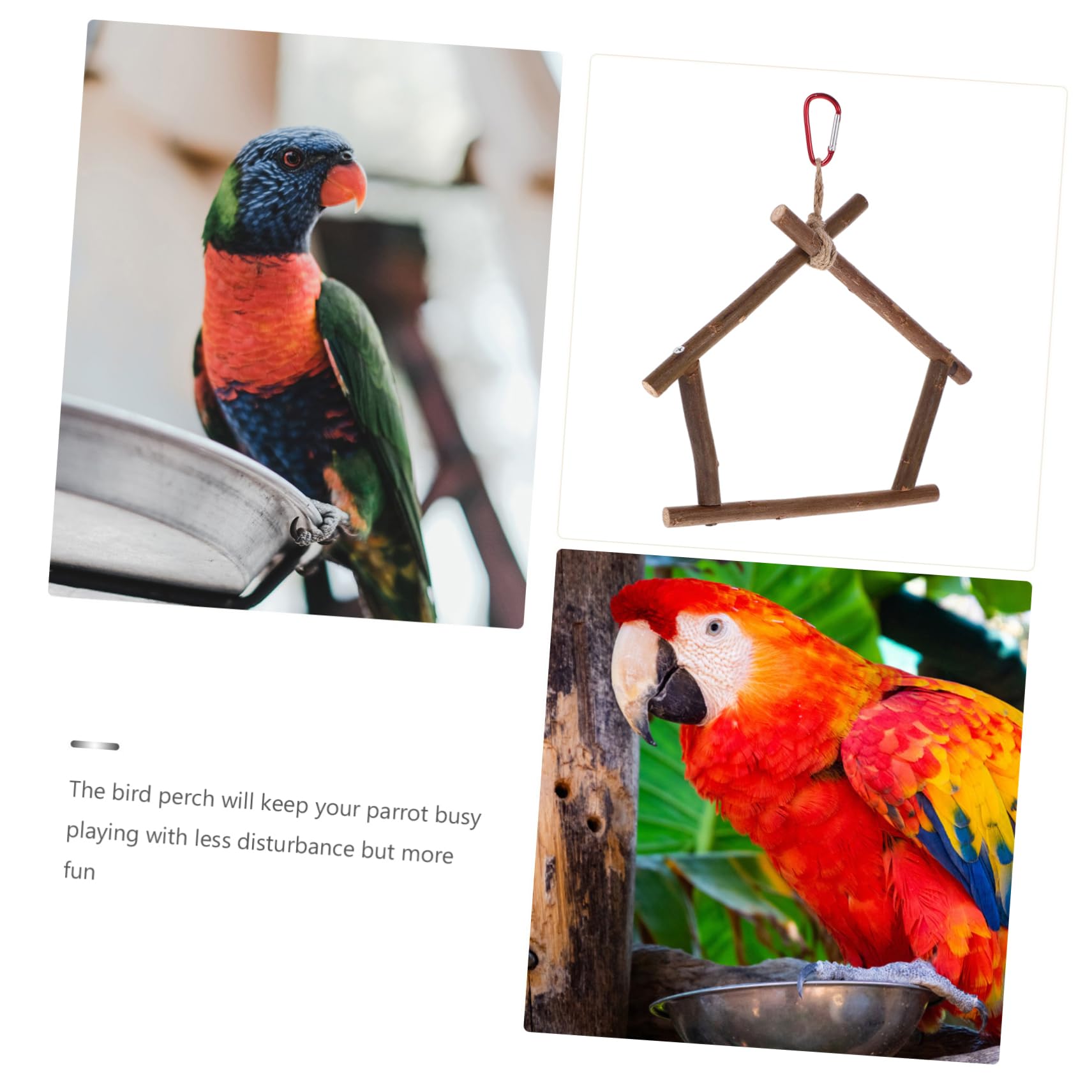 HANABASS 5pièces Perchoir Naturel pour Oiseaux Jouet De Forme De Maison pour Perruches Et Perroquets Accessoire De Cage Et