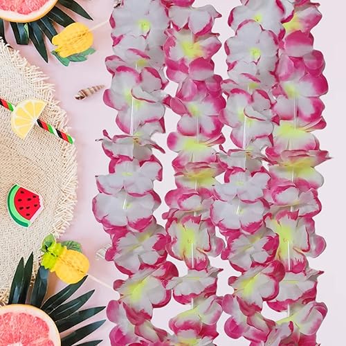 Miniatura 7 de Leis for Luau Party - 24 unidades Leis de flores gruesas y exuberantes para fiestas Luau, graduaciones, cumpleaños y bodas en la playa