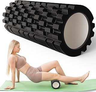 Rullo per Fasce Muscolari,Rullo Fitness con Struttura 3D per il Massaggio Della Colonna Vertebrale e di Tutto il Corpo,Rullo in Schiuma, 33 x 14 cm,per Fitness Yoga Pilates e Altri Tipi di Allenamento