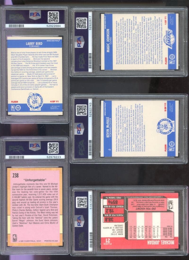 1987-88 Fleer #1 Magic Johnson Sticker PSA 8 Graded Basketball Card NBA 1987-1988 Los Angeles Lakers 87-88