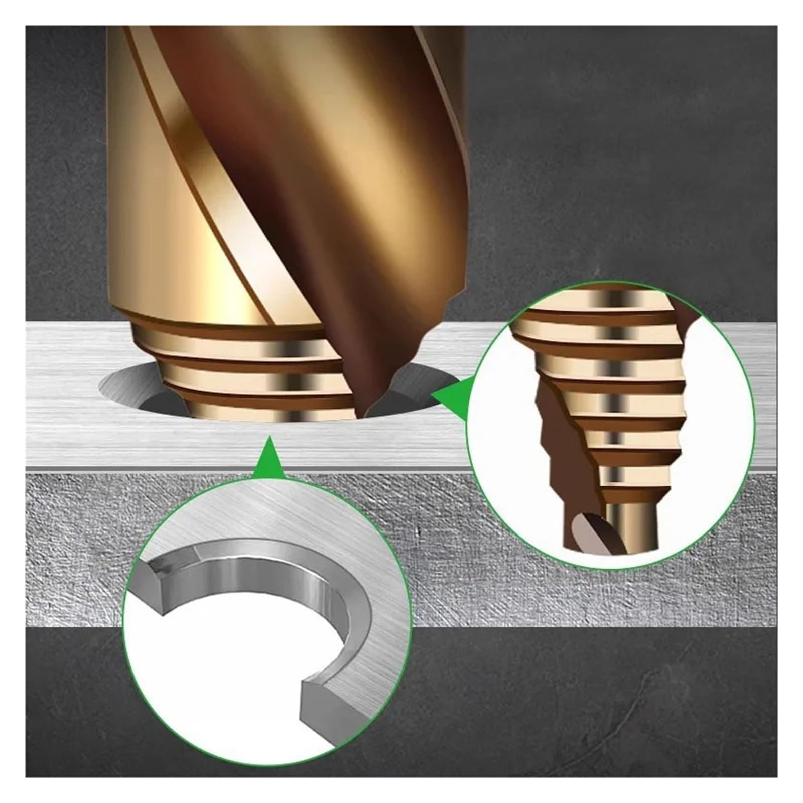 Broca para metal Broca helicoidal escalonada de cobalto, vástago recto acero(12.5mm)