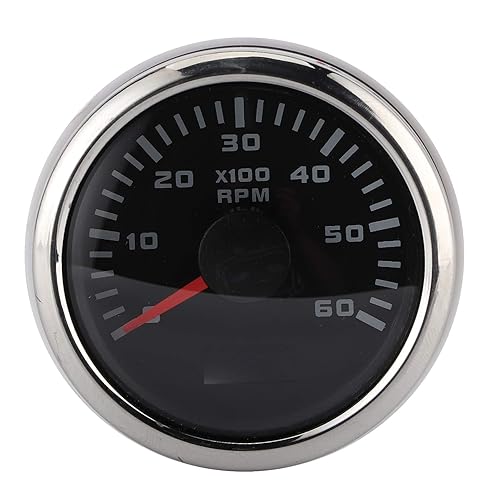 KIMISS - Tacómetro automático, 2.047 in2 pulgadas, 6000 RPM, tacómetro LCD para barco, motocicleta, velocímetro, impermeable, para maquinaria de