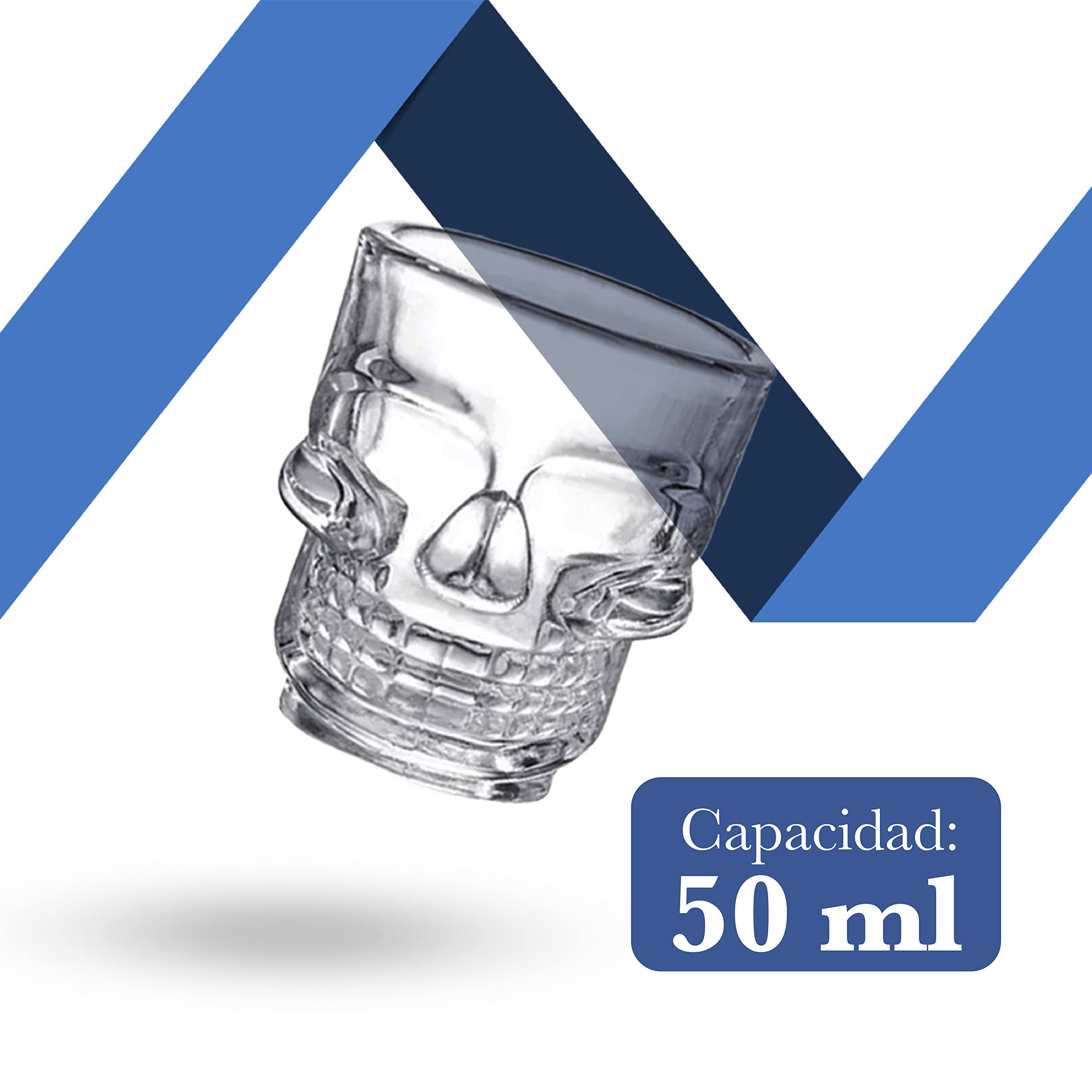 Pack De 6 Shots Tête De Mort En Verre - 50 Ml - Idéal Halloween Et Fêtes à Thème