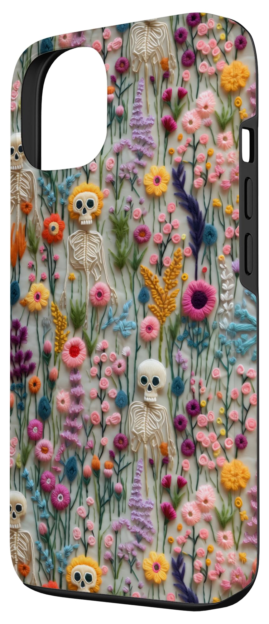 Boho Skeleton in Wildflower Vintage Floral Halloween Case for iPhone 13, Floral Pattern - Image 2
