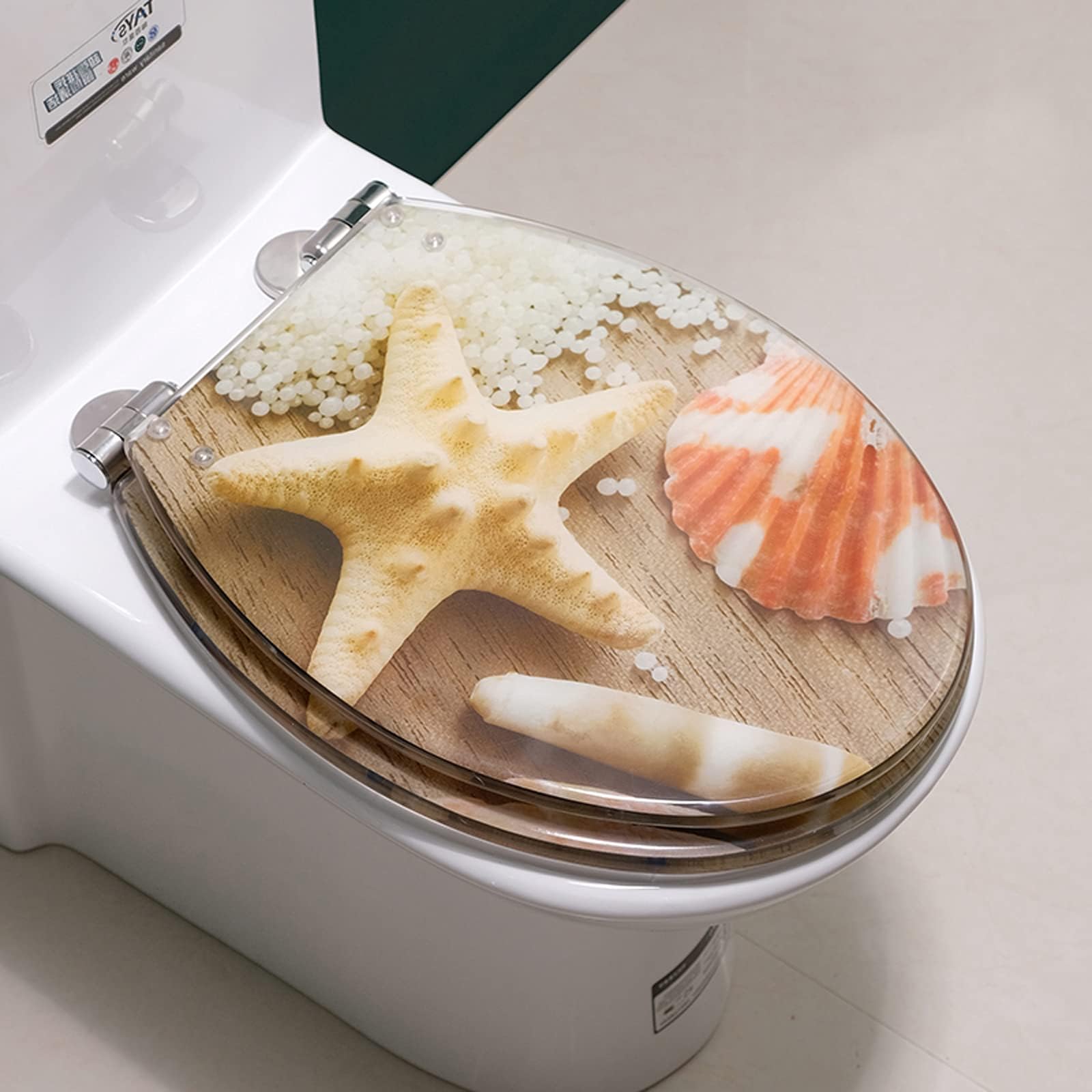 JKLJL Resin Toilet Lid,UVO Type Universal Toilet Seats,household Flush Toilet Seat,a Variety Of Exquisite Patterns,thickening,slow-falling Silent Toilet Seat Accessories