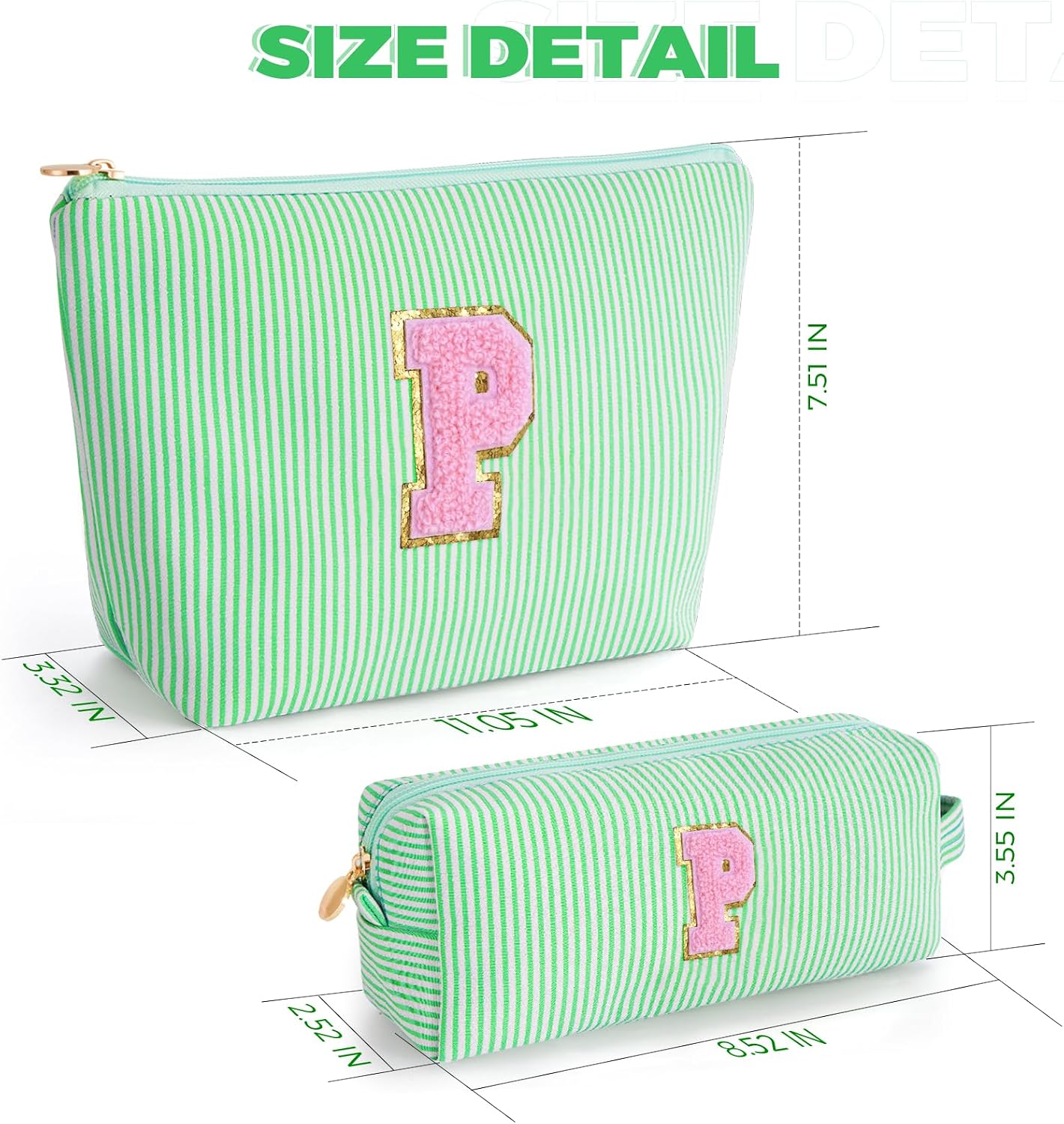 Gifts for Teen Girls Women - Birthday Gifts for 10 11 12 13 14 15 16 17 18 Years Old Girl,Makeup Bag Cosmetic Bag,Teacher Gift Trendy Stuff Toiletry Bag - Green,P
