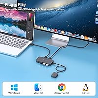 Vista 6 de Interruptor USB 3.0, Conmutador USB 2 Computadoras Comparten 3*USB 3.0 y 1*USB C con Control Remoto para PC Ratón Teclado Impresora Escáner