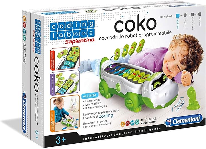 Coccodrillo programmabile clementoni 12092 coding lab coko multicolore