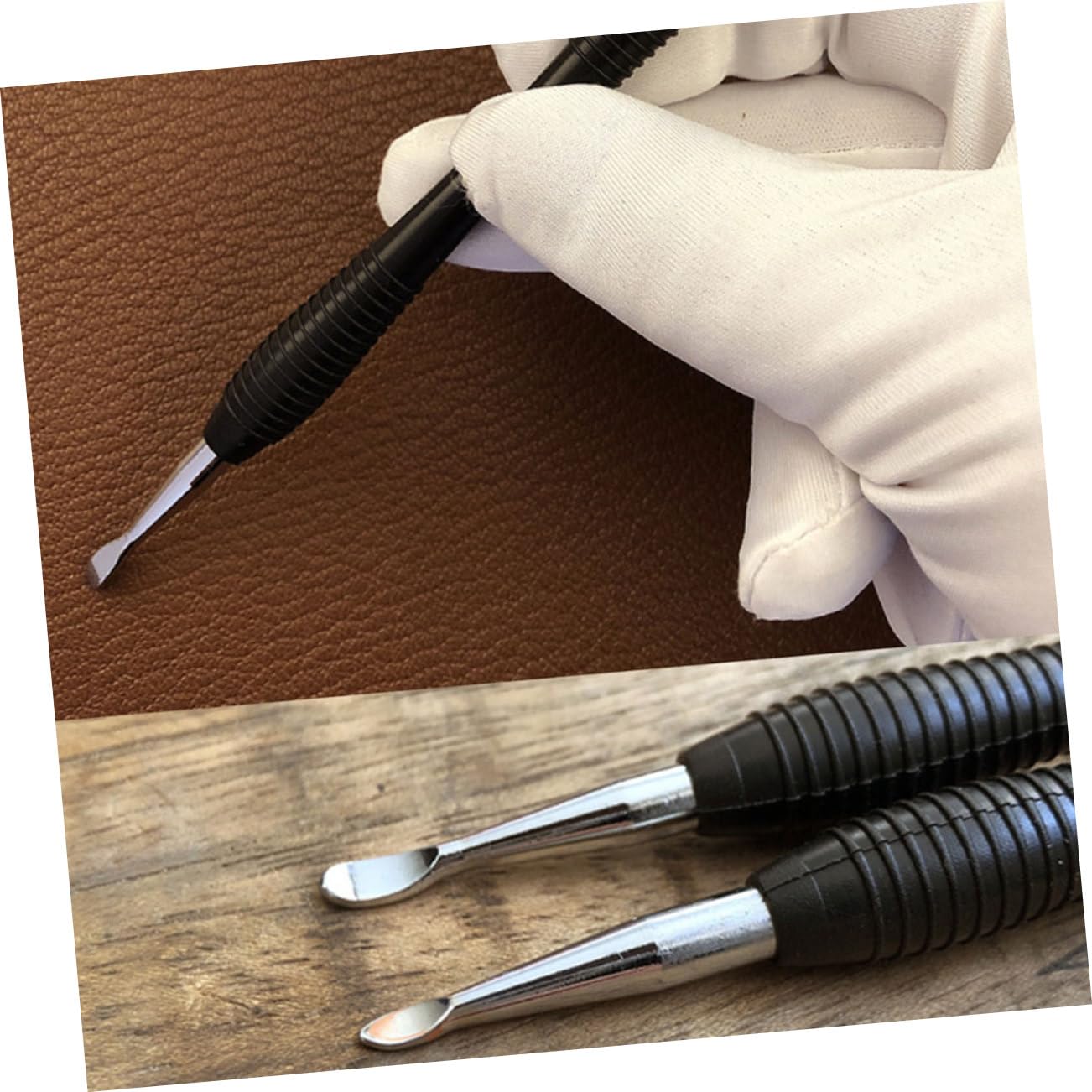 HOMSFOU 3 Ensembles Outils De Sculpture Sur Cuir Les Outils Outil De Presse Outil Poinçon Kit De Sculpture Outils De Sculpture Artisanat Outils De Fabrication Professionnels 3 pièces * 3