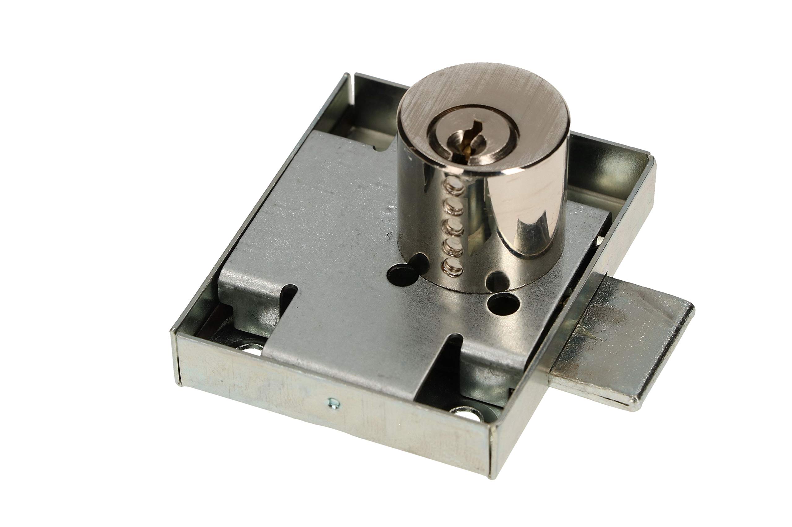 Serrure En Fer Pour Porte De Meuble, Entraxe 45 Mm, Tire Droite (neuf, Stock ébéniste)