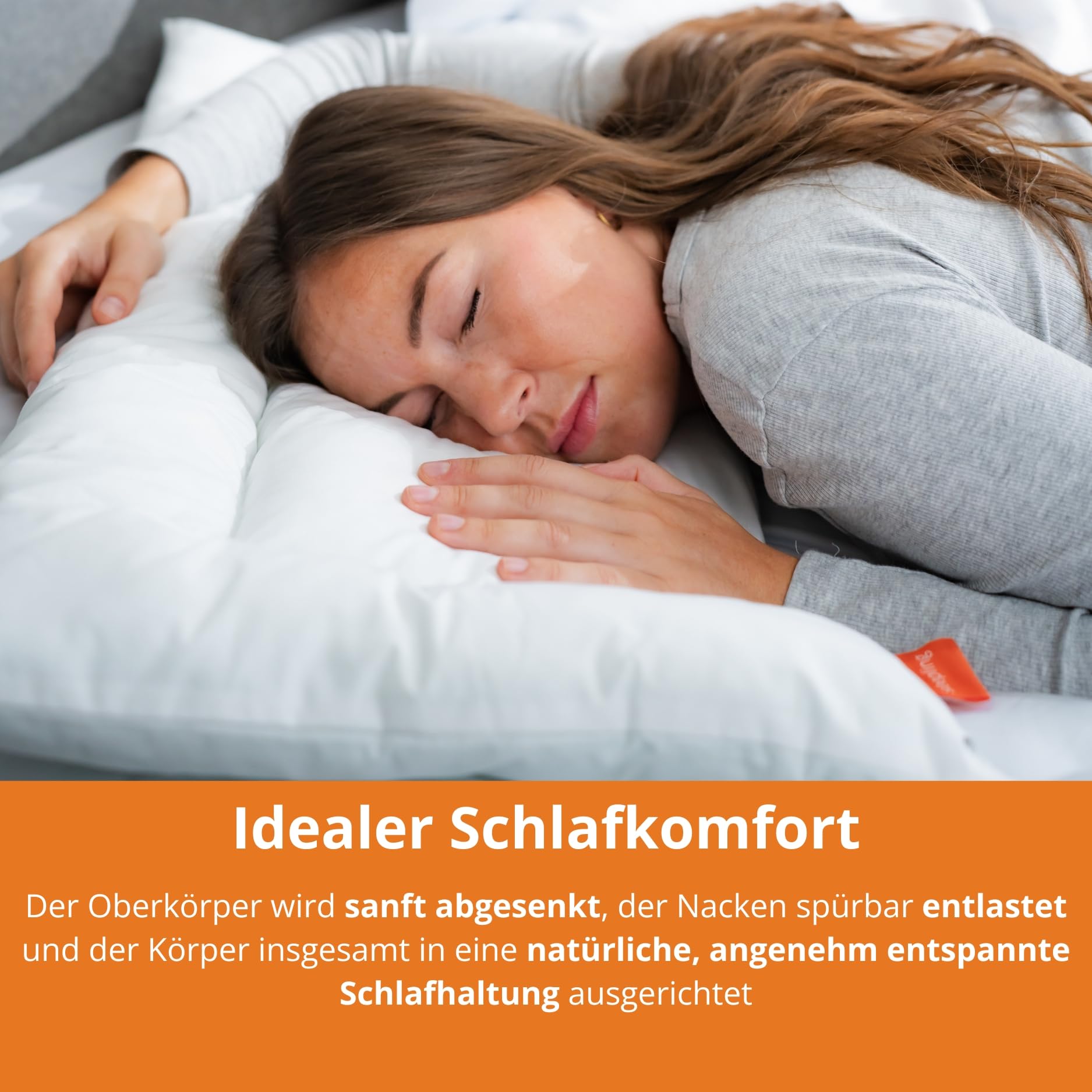 Sleepling - Oreiller pour dormir sur le ventre 40x80 cm plat, oreiller pour personnes dormant sur le ventre, oreiller pour la tête de personnes dormant sur le ventre 40 x 80 cm, oreiller avec tissu