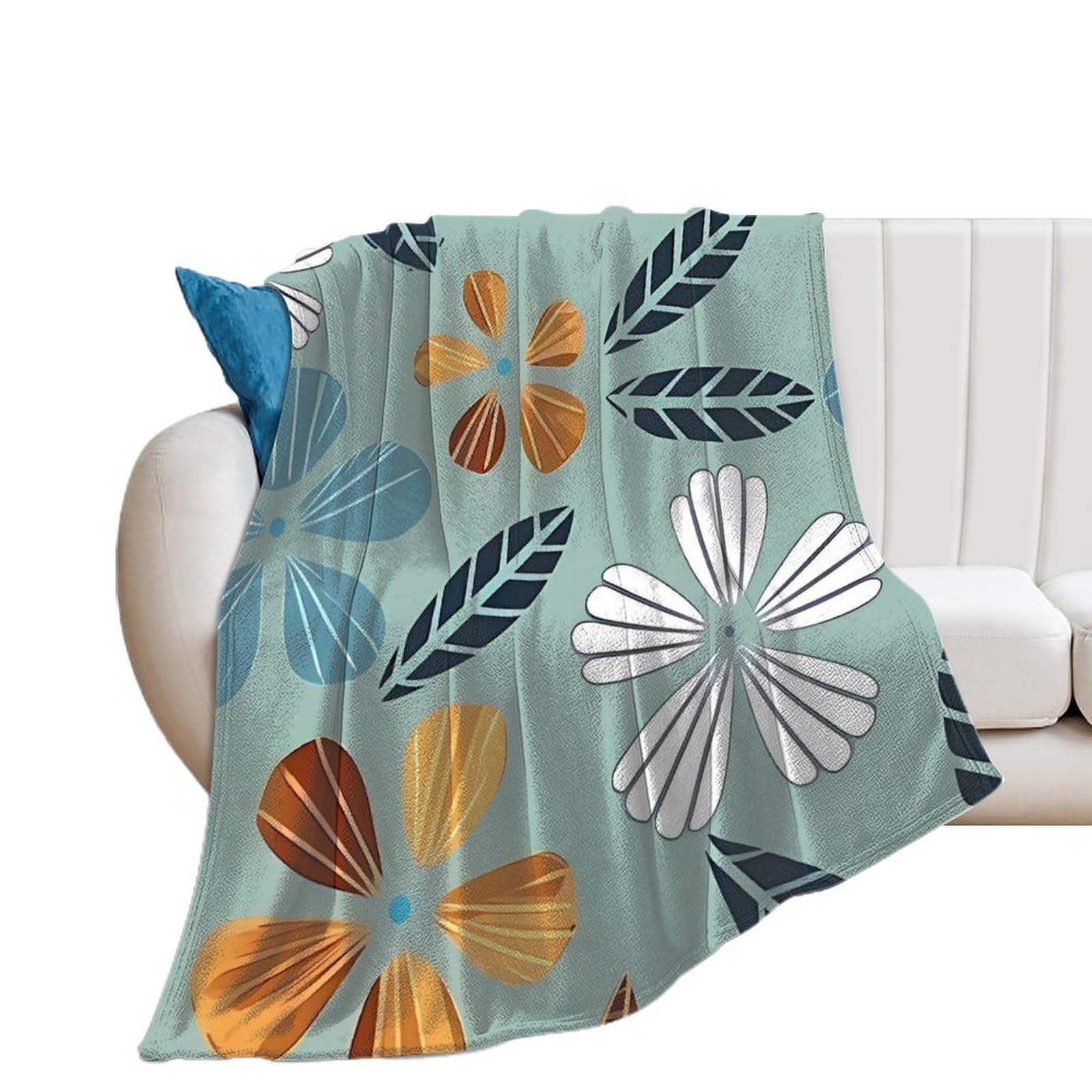 Couverture en flanelle fleurie pour embellir votre canapé en toute saison