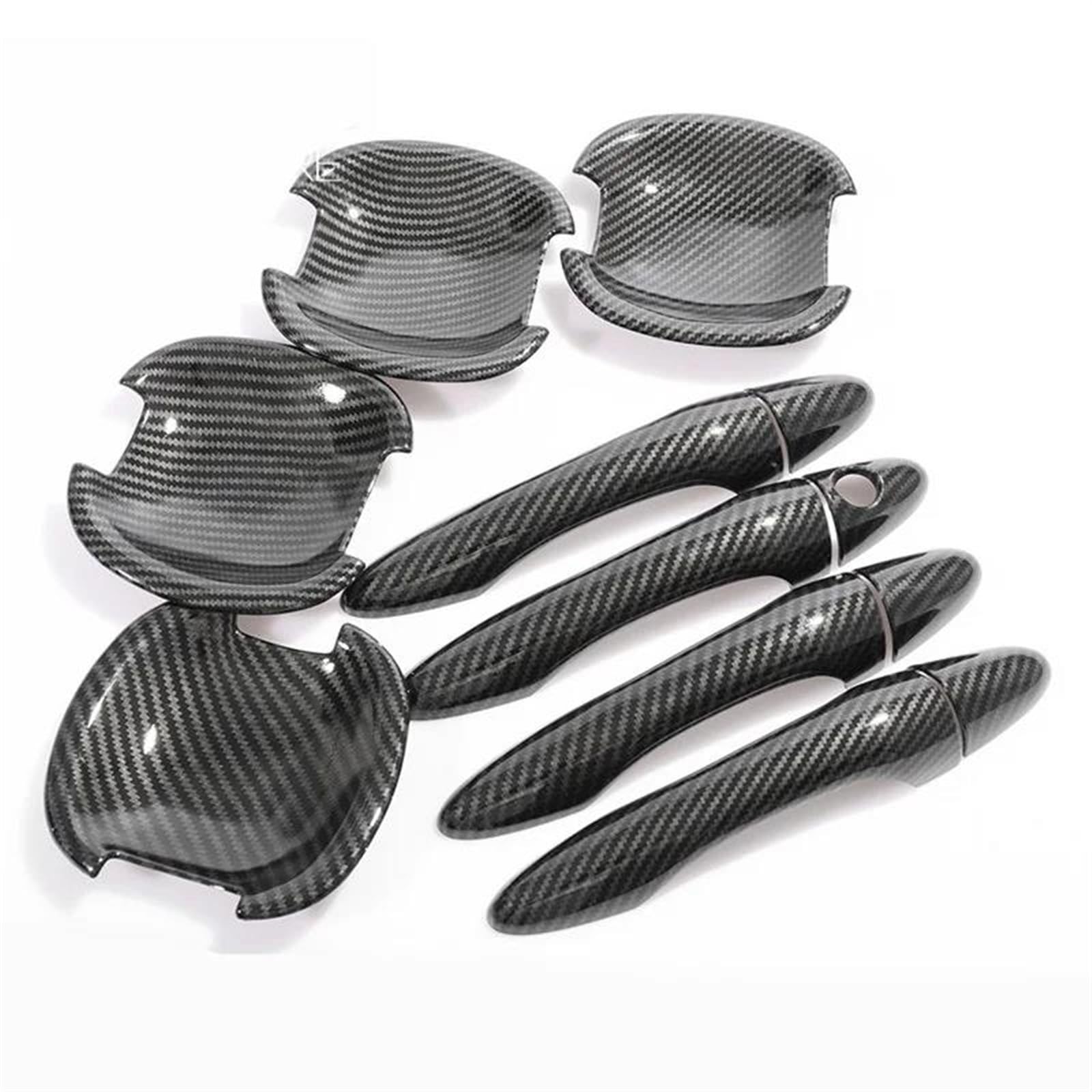 Ujnheq Carbon Handle-Bowl For Kia For Sportage Mk3 Sl 2011 2012 2013 2014 2015 Carbon Fiber Chrome Car Door Handle Cover Trim Sticker(Carbon Handle-Bowl)