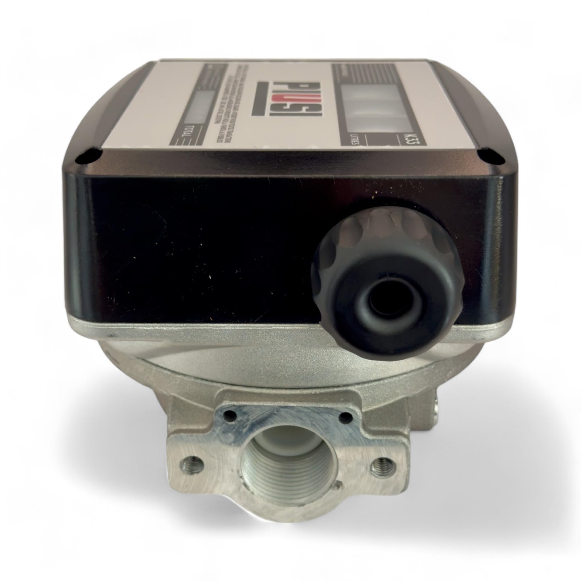 PIUSI Contalitri Meccanico a 3 cifre per Carburante Diesel, Portata Fino a 120 l/min, Attacco 1" BSP, Regolabile in 4 direzioni di Flusso, Contatore Parziale + Totale | K33