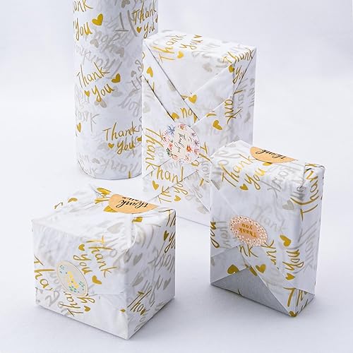 Miniatura 5 de MR FIVE Papel de seda dorado de agradecimiento a granel, 20 x 14 pulgadas, papel de seda dorado de agradecimiento para embalaje, bolsas de regalo,