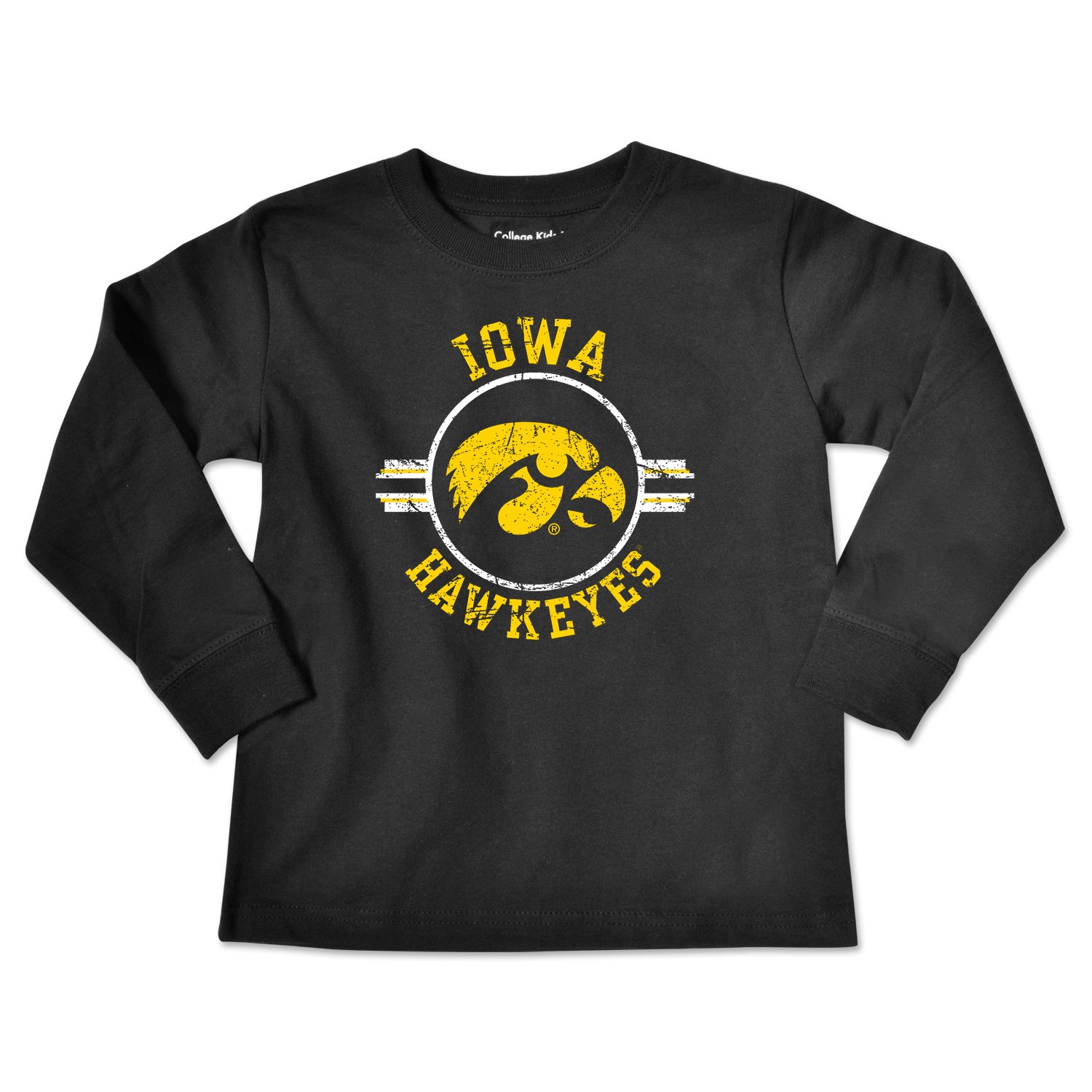 NCAA Iowa Hawkeyes Toddler Long Sleeve Tee, 5/6 Toddler, Black
