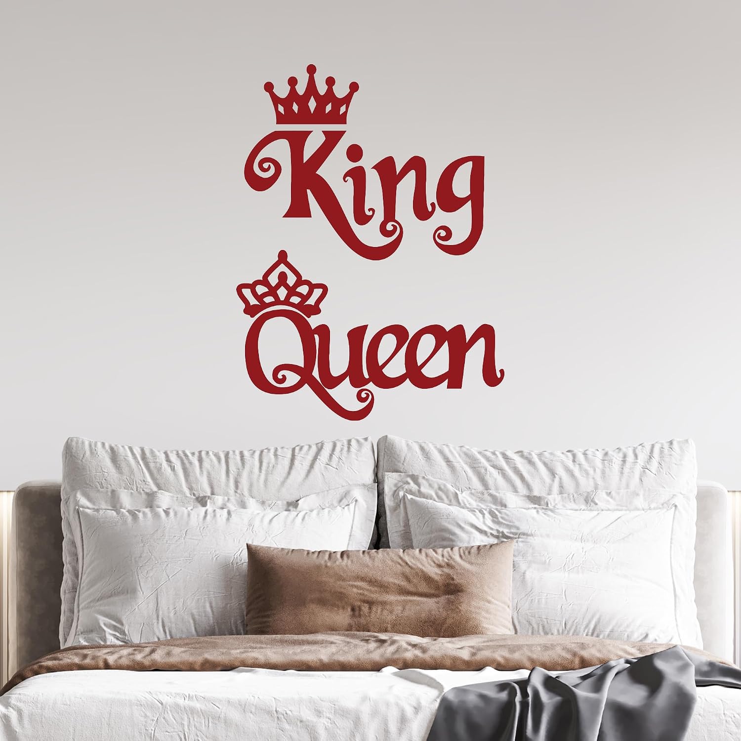 Large Vinyl Wall Decal Crown King Queen Sign Kingdom Home Decor Stickers Mural (g4804) Black