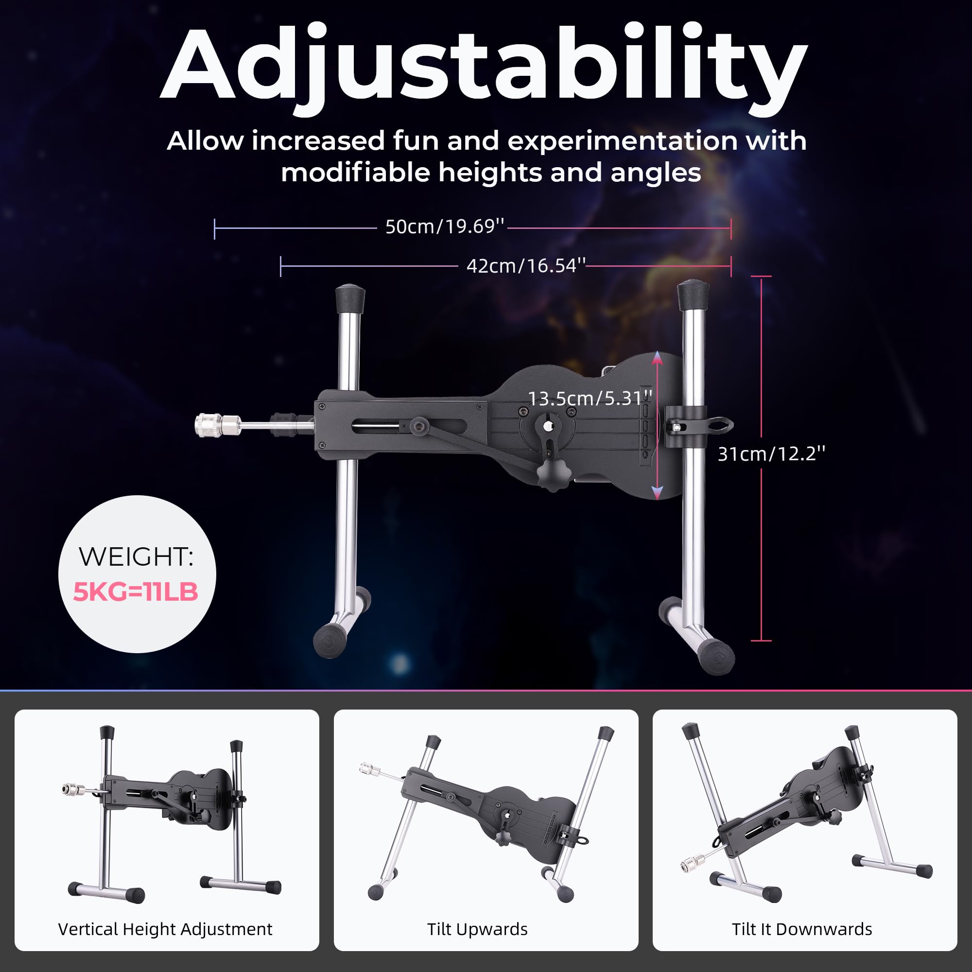 Sinloli APP Sex Machine, Upgraded APP Remote Controlled Automatic Love Machine with Glow-in-The-Dark Silicone Dildo Attachments, Adjustable Thrust Depth and Angle Adult Sex Toy