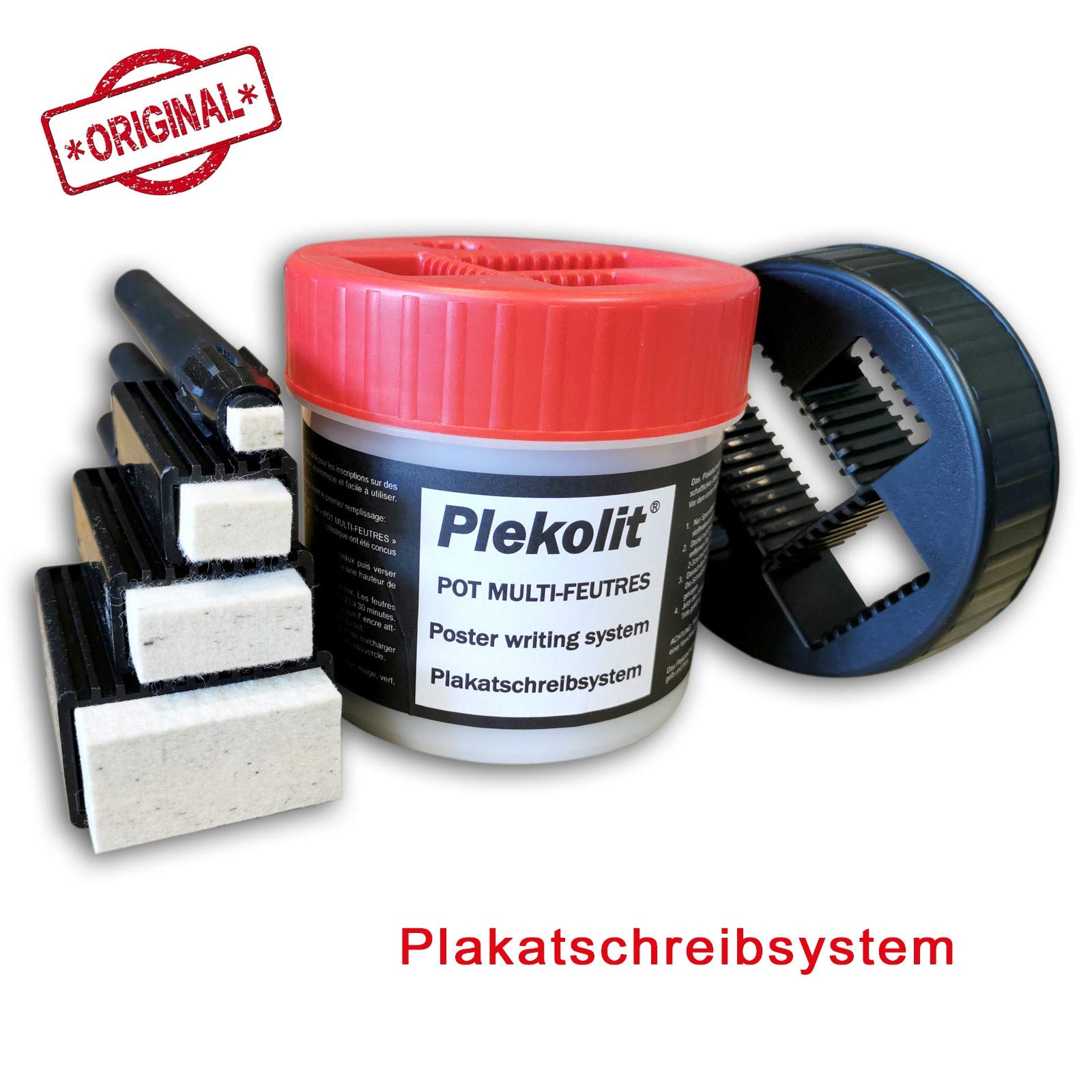 Plekolit® Plakatschreibsystem + 1L Tinte SCHWARZ